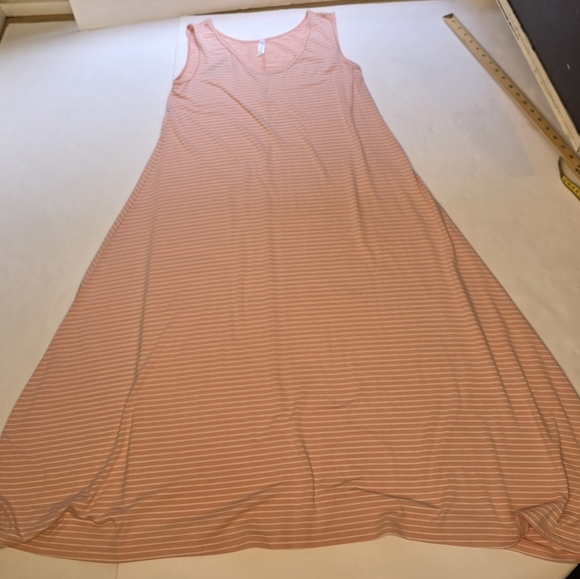 Gilmore Bamboo Pink And White Striped Tank Dress S/M New With Tags - Picture 8 of 15